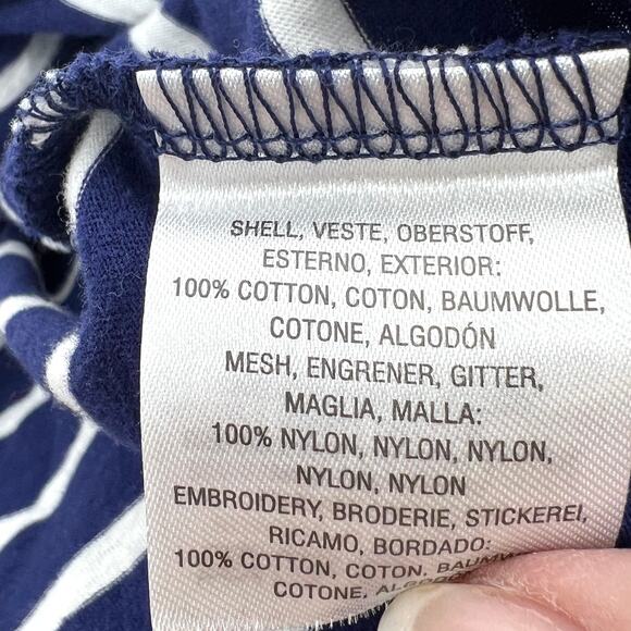 Anthropologie Postmark Natique Navy White Striped Lace Tank Top Size Small - Picture 7 of 9